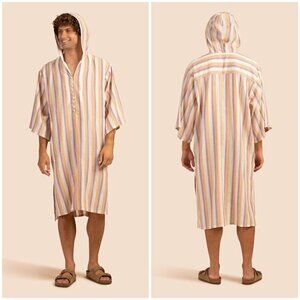 MR TURK by TRINA TURK Robles Caftan ~ Zig Zag Stripe Gauze Shirting S/M NWT